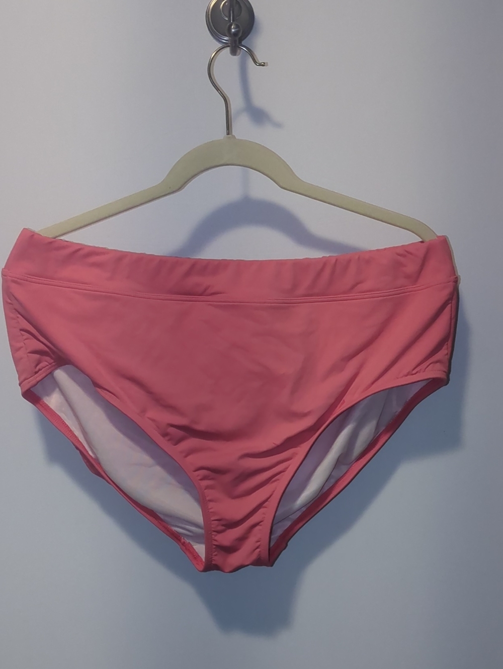 Women's High-Waist Bikini Bottom - Coral/Peach